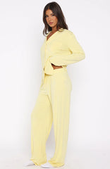 Pillow Talk Long Sleeve Pyjama Set Lemon