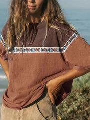 Casual Vintage Print Surf T-Shirt