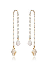 Balanced Shell and Pearl Earrings