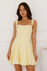 Ultimate Sundress Linen Blend Mini Dress Yellow