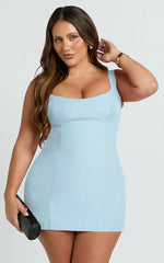 Aretha Mini Dress - Panel Dress in Blue