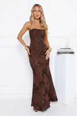 Petal Lullaby Maxi Dress Chocolate