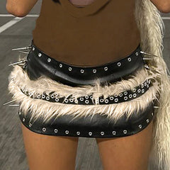 Boho Faux Fur & Leather Belt Collection