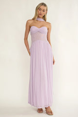 Annita Sheer Waist Maxi Dress Lilac