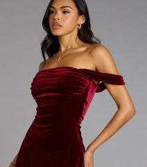 Flirty And Chic Velvet Off-The-Shoulder Mini Dress