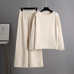 Autumn and winter lazy knit casual two-piece suit