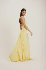 Temperament Deep V-neck Slim-Fit Personality Back Dress