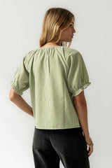 Benny Gingham Blouse in Green