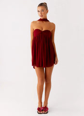 Saturn Mini Dress - Maroon