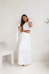 Linked Together Crop Top White