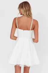 Scully Frill Trim A-Line Mini Dress White
