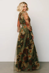 Layla Tulle Maxi Dress | Olive + Rust