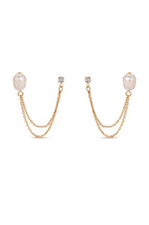 Double Piercing Freshwater Pearl Earring