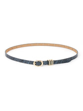Classic Skinny Belt in Grey Snake