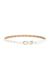 Classic Studded Skinny Belt in Vanilla