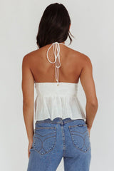 Asiah Halter Neck Cami Top Off White