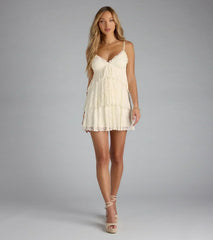 Sweet Looks V-Neck Lace Babydoll Dress