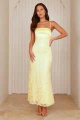 Twinkle Times Mesh Maxi Dress Yellow