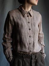 Solid Color Cotton And Linen Shirt