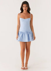 Running Late Mini Dress - Blue