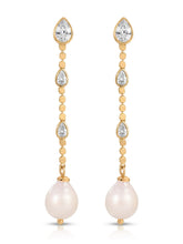 Droplet Crystal and Pearl Earring