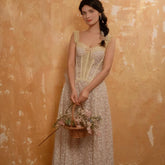 French Coquette Lace Corset Long Dress | Girly Elegant Slip Mini Dress