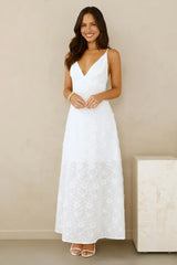 Soft Moonbeam Maxi Dress White