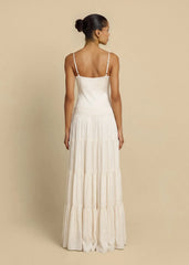 Satin Cami Tiered Ruffle Maxi Dress