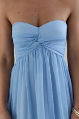 Unforgettable Style Strapless Maxi Dress Blue