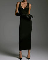 Sheer Mesh Panel Sleeveless Bodycon Midi Dress