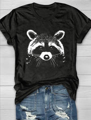 Bear Crew Neck Print Women's T-shirt