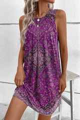 Women's Vintage Print Casual Sleeveless Dress