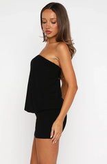 Chasing A Dream Strapless Mini Dress Black