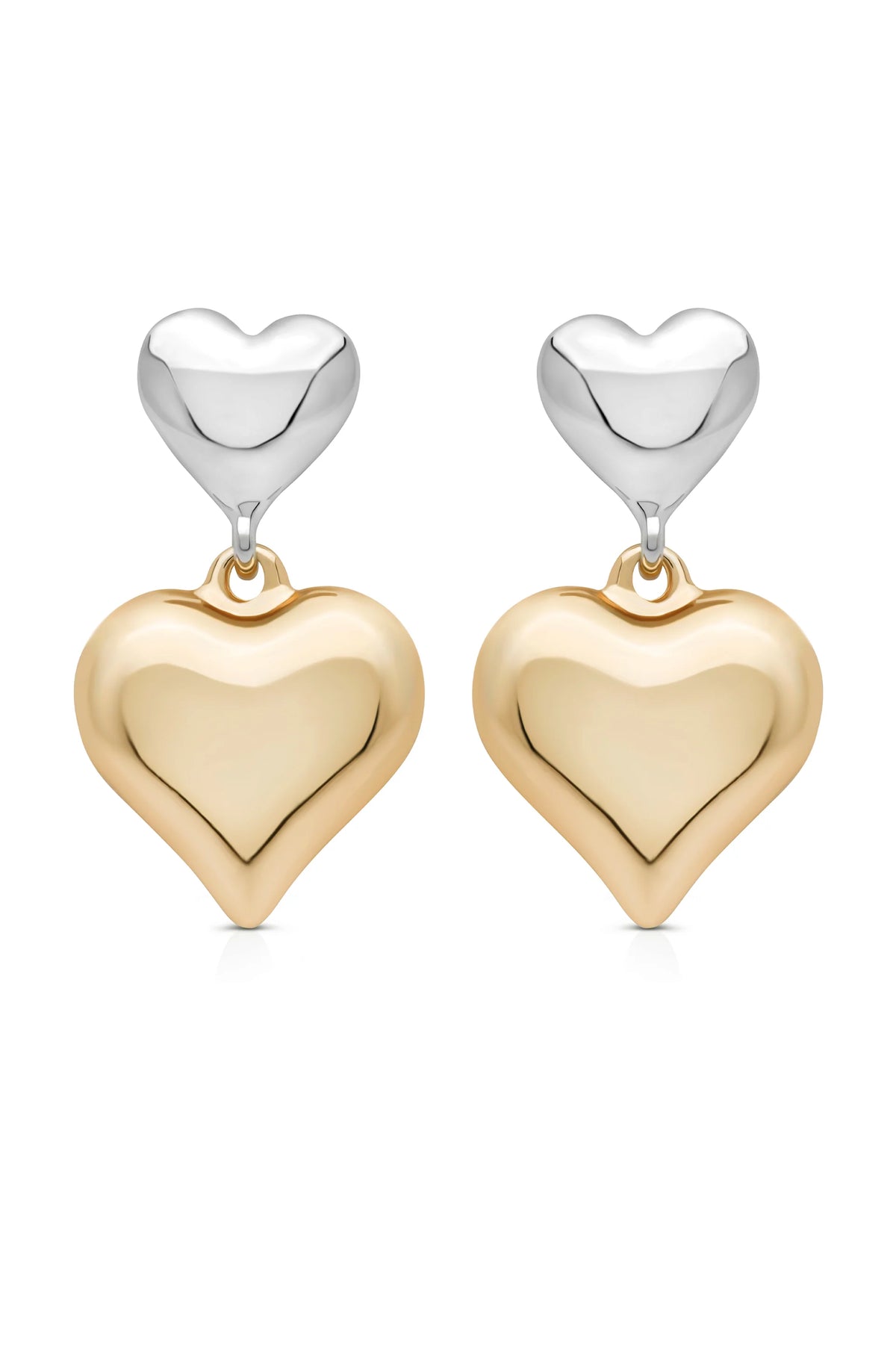 Mixed Metal Heart Earrings