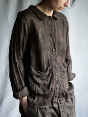 Solid Color Lapel Cotton And Linen Shirt
