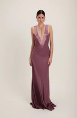 Temperament Deep V-neck Slim-Fit Personality Back Dress