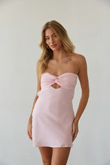 Kiara Keyhole Open Back Mini Dress