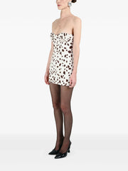 Vintage American Leopard Print Strapless Ruched Waist-Cinching Mini Dress | Y2K Sexy Bodycon Dress
