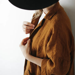 Linen kimono coat mustard