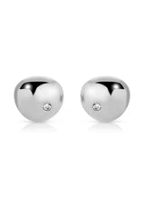 Polished Pebble Crystal Stud Earrings