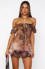 Aurelia Strapless Mini Dress Antique Bloom