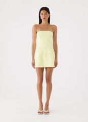 Marta Strapless Mini Dress - Yellow