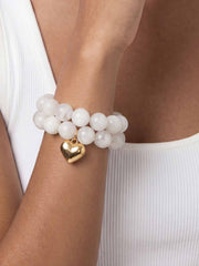 Luck and Love Bone Heart Bracelet Set