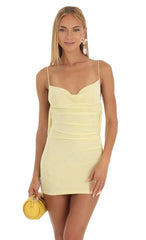 Lace Open Back Dress in Yellow