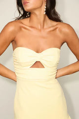 Briar Light Yellow Strapless Cutout Mini Dress