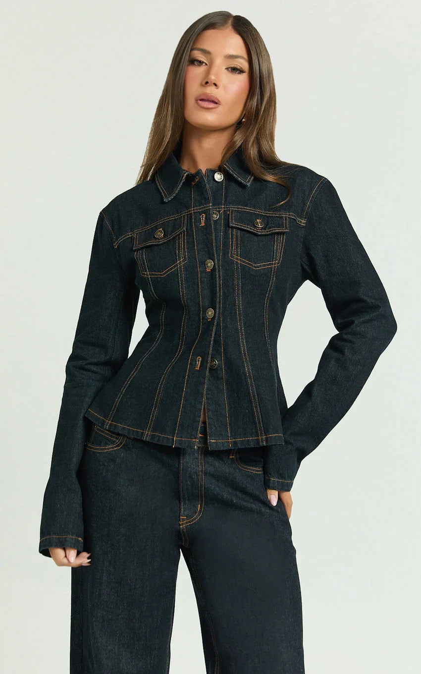 Lioness - Rider Denim Jacket in Dark Denim