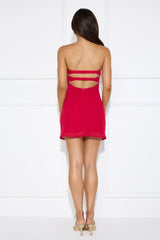 Make It Work Strapless Mini Dress Red
