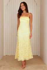 Twinkle Times Mesh Maxi Dress Yellow