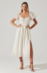 Lunaria Pleated Bustier Midi Dress