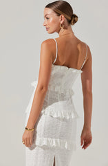 Sandrima Tiered Ruffle Trim Dress
